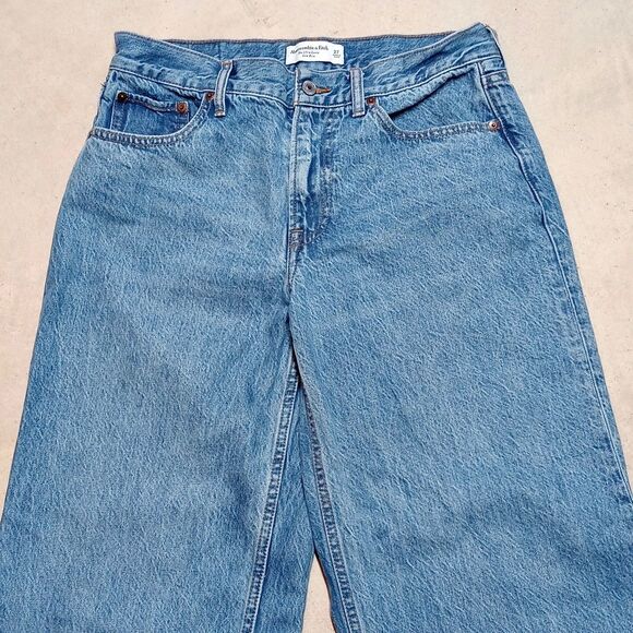 Abercrombie & Fitch Ultra Loose Low Rise Jeans Women's Size 27 Curve Love - Picture 2 of 9